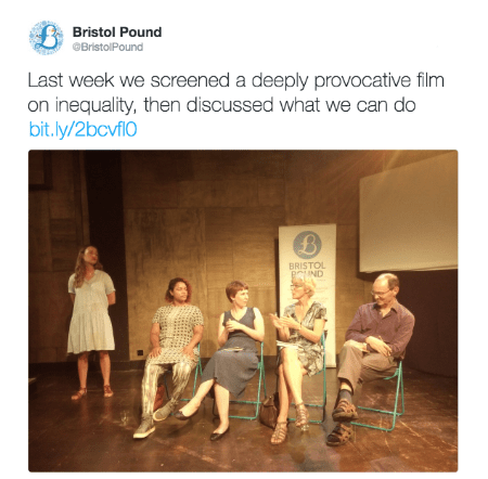 @BristolPound post about The Divide documentary film screening